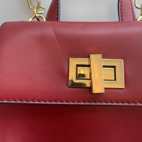Mini Crossbody/Handle Bag in Red & Gold - Picture 3 of 4